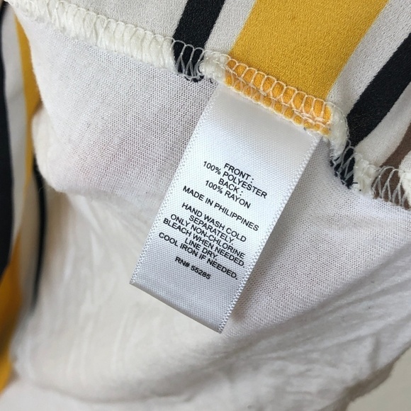 Express White Yellow Striped Lace Up Tank Top - Picture 5 of 5